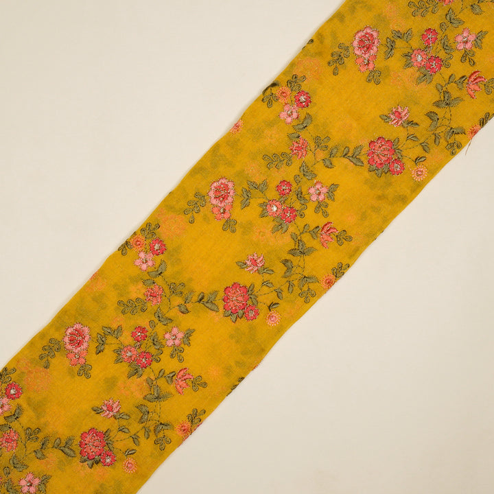 Wardiya Jaal on Gold Tissue Embroidered Fabric