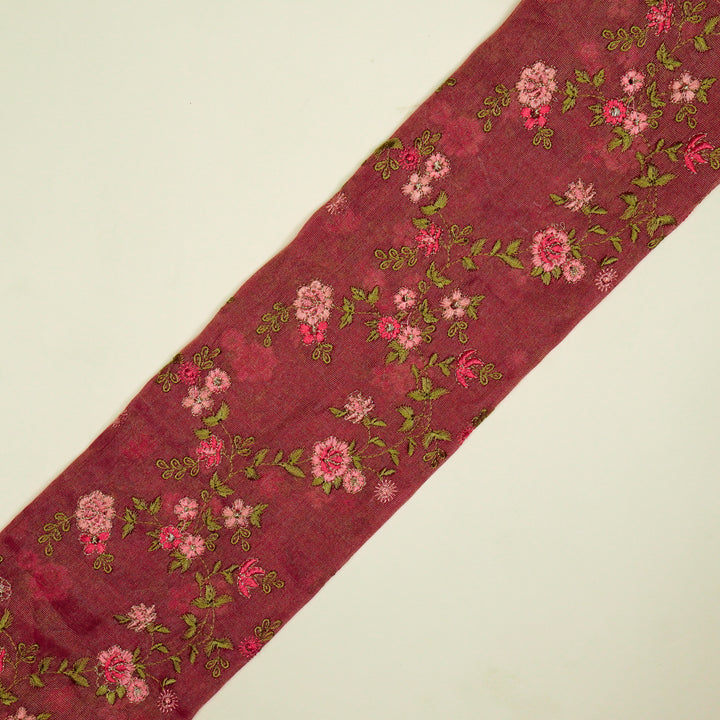 Wardiya Jaal on Fuxia Tissue Embroidered Fabric