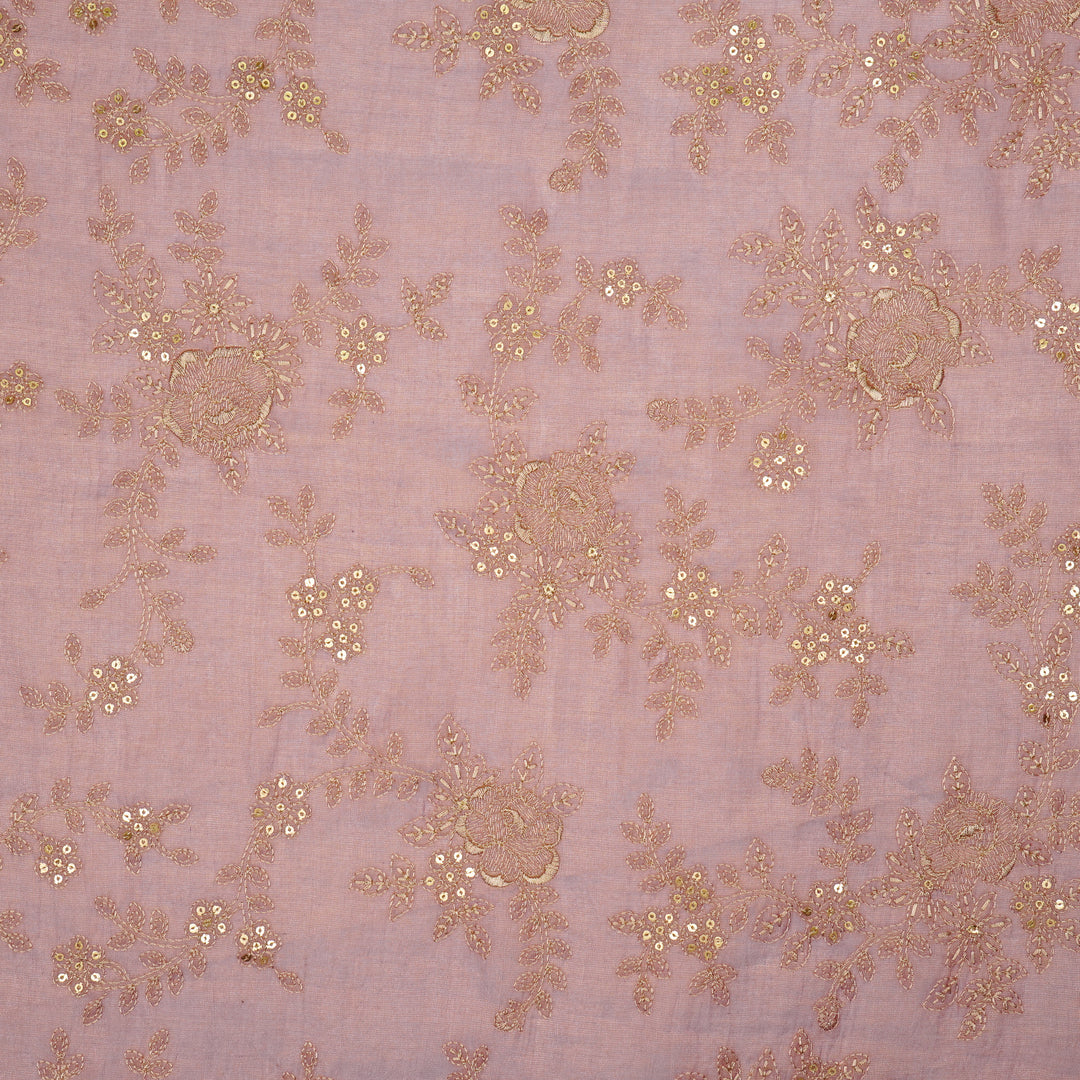 Jamira Jaal on Mauve Tissue Embroidered Fabric