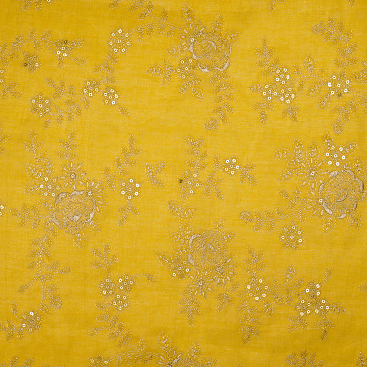 Jamira Jaal on Gold Tissue Embroidered Fabric
