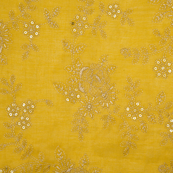 Jamira Jaal on Gold Tissue Embroidered Fabric
