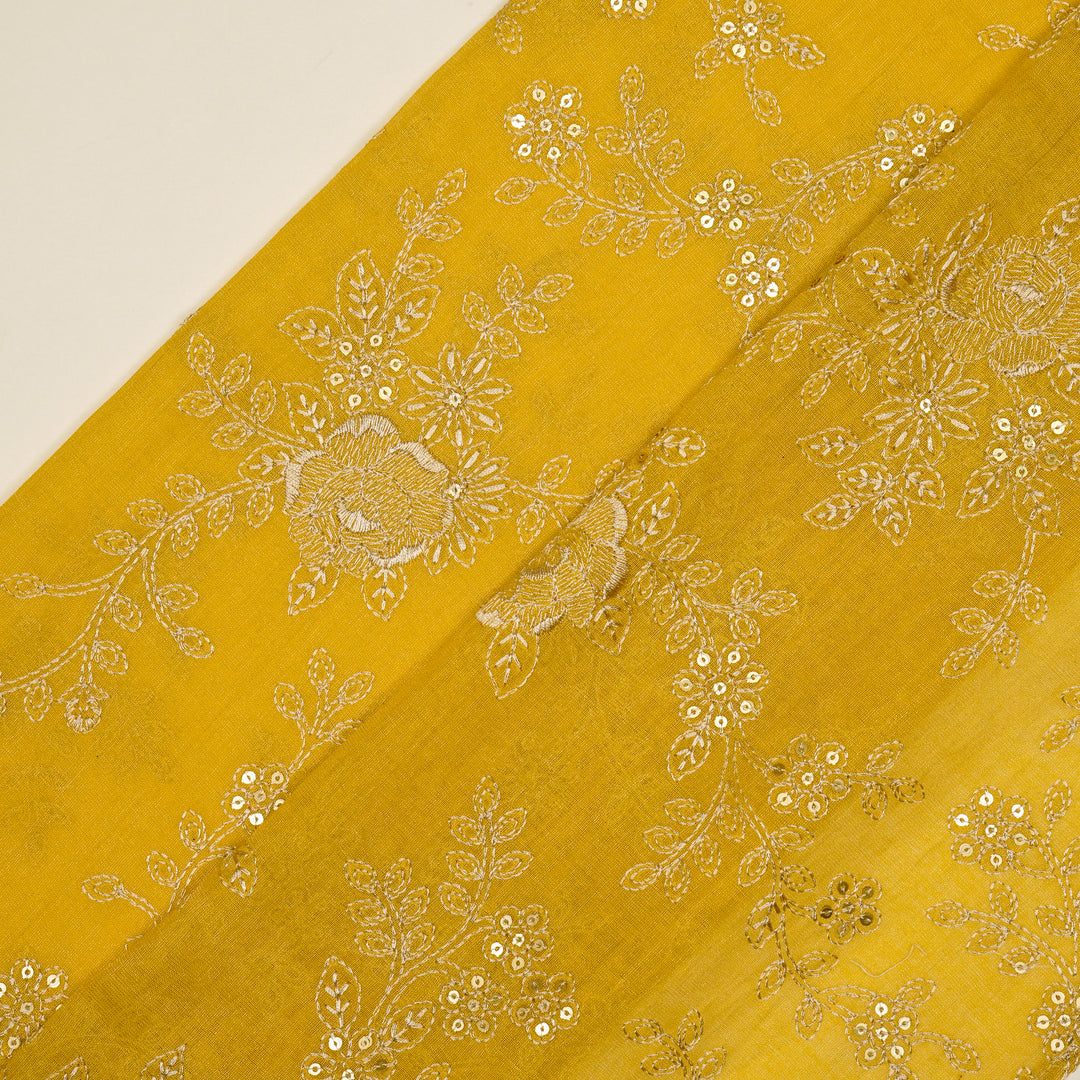 Jamira Jaal on Gold Tissue Embroidered Fabric
