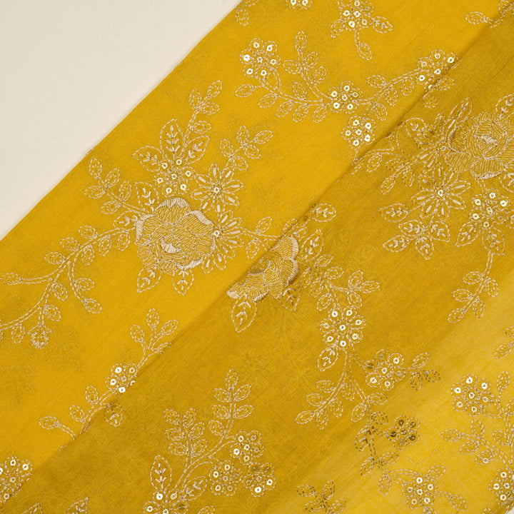 Jamira Jaal on Gold Tissue Embroidered Fabric