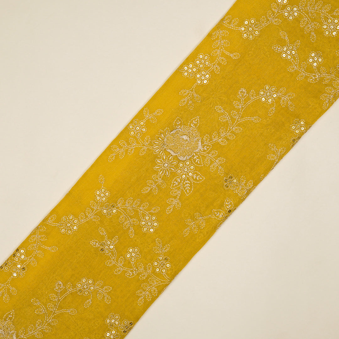 Jamira Jaal on Gold Tissue Embroidered Fabric