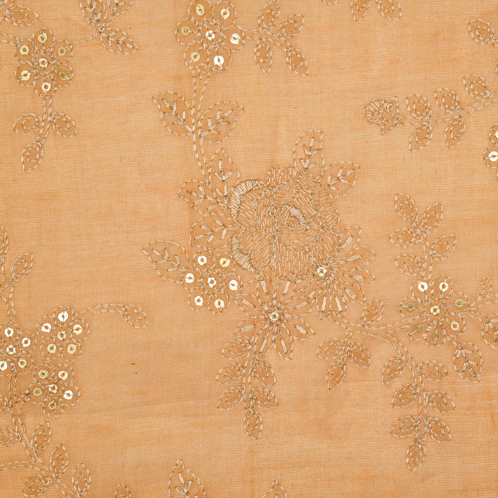 Jamira Jaal on Peach Tissue Embroidered Fabric