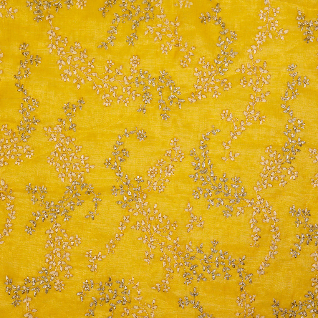 Amoli Jaal on Gold Tissue Embroidered Fabric