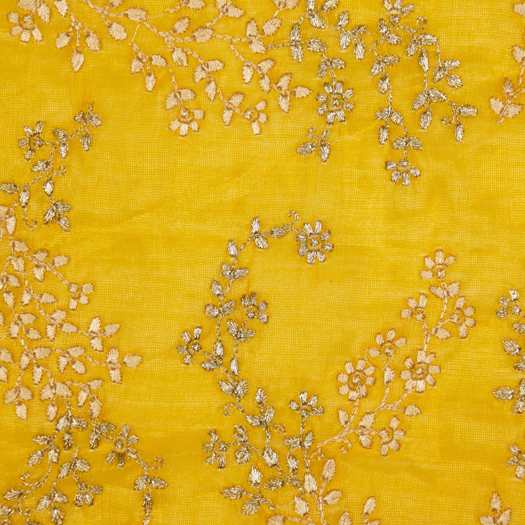 Amoli Jaal on Gold Tissue Embroidered Fabric