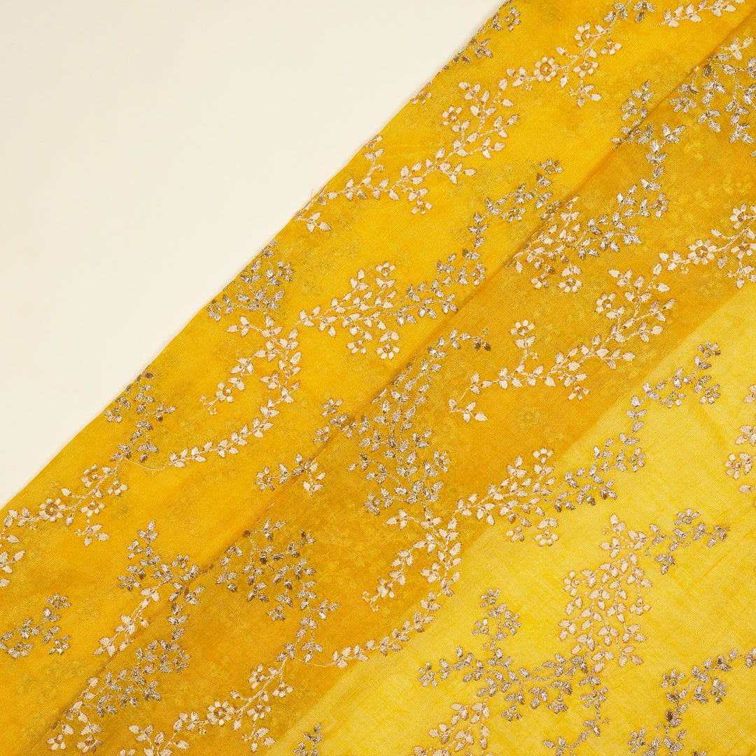Amoli Jaal on Gold Tissue Embroidered Fabric