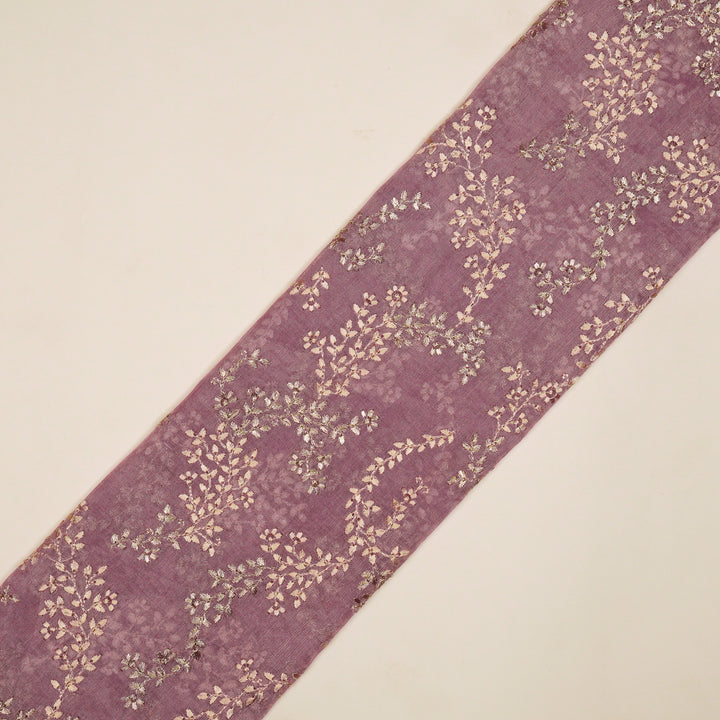 Amoli Jaal on Mauve Tissue Embroidered Fabric