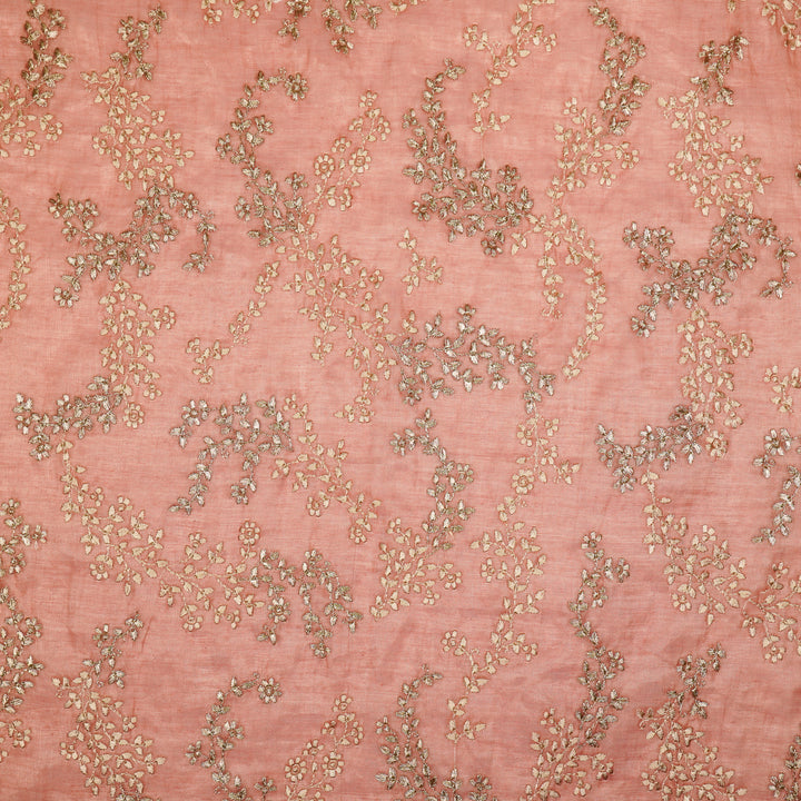 Amoli Jaal on Onion Tissue Embroidered Fabric