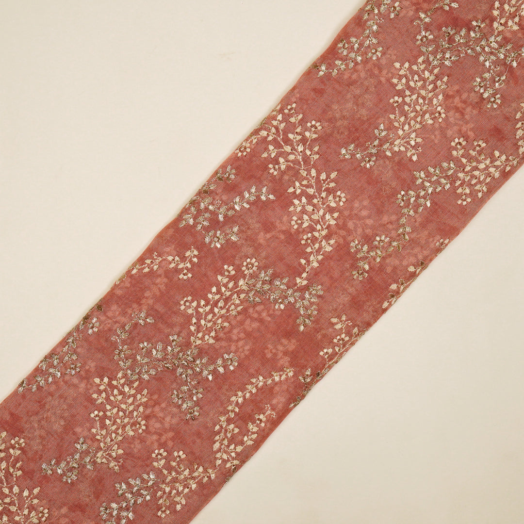 Amoli Jaal on Onion Tissue Embroidered Fabric