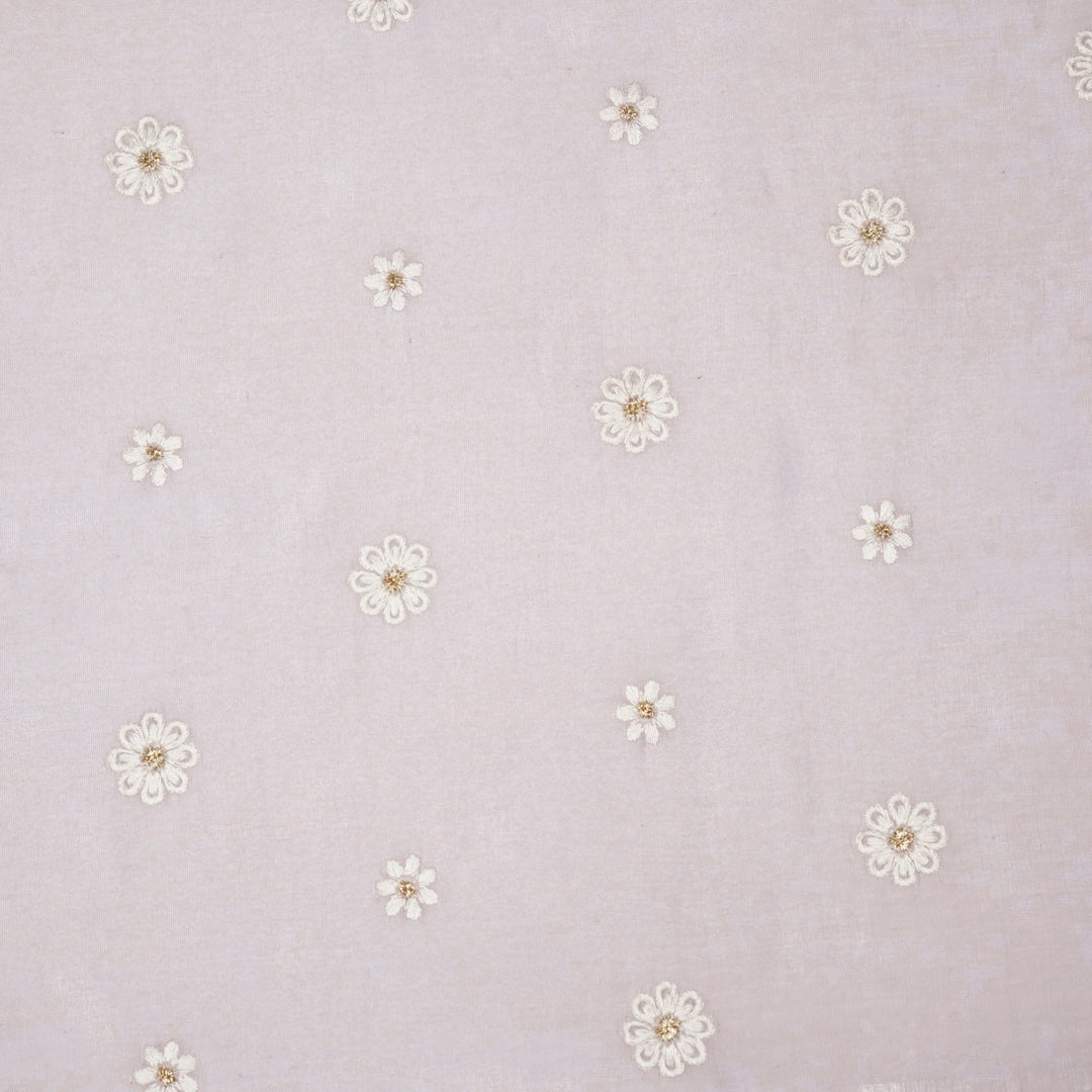 Zoey Buti on Lavender Cotton Silk Embroidered Fabric