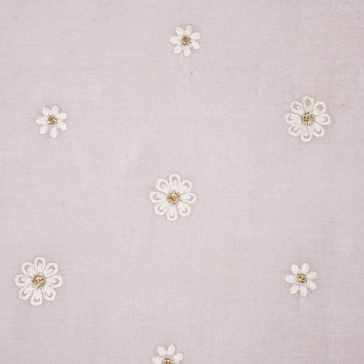 Zoey Buti on Lavender Cotton Silk Embroidered Fabric