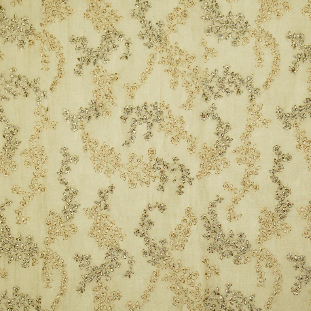 Amoli Jaal on Natural Tissue Embroidered Fabric