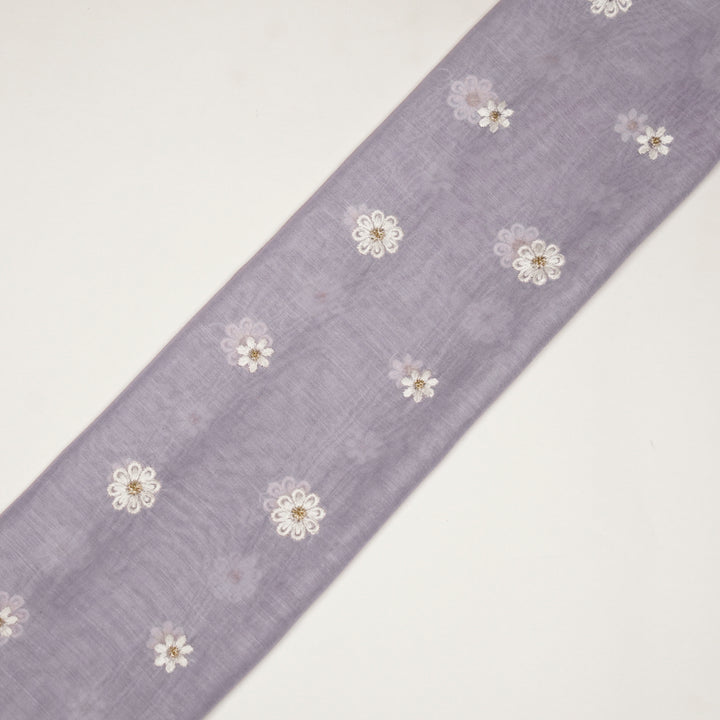 Zoey Buti on Lavender Cotton Silk Embroidered Fabric