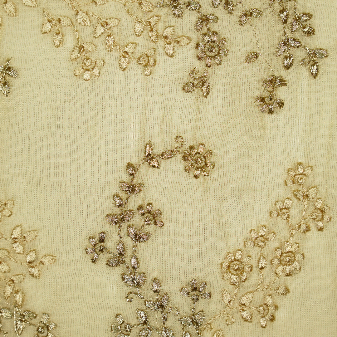 Amoli Jaal on Natural Tissue Embroidered Fabric
