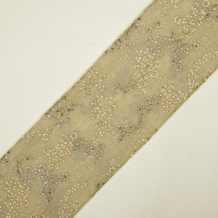 Amoli Jaal on Natural Tissue Embroidered Fabric