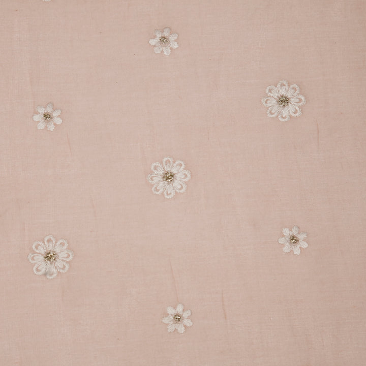 Zoey Buti on Light Peach Cotton Silk Embroidered Fabric