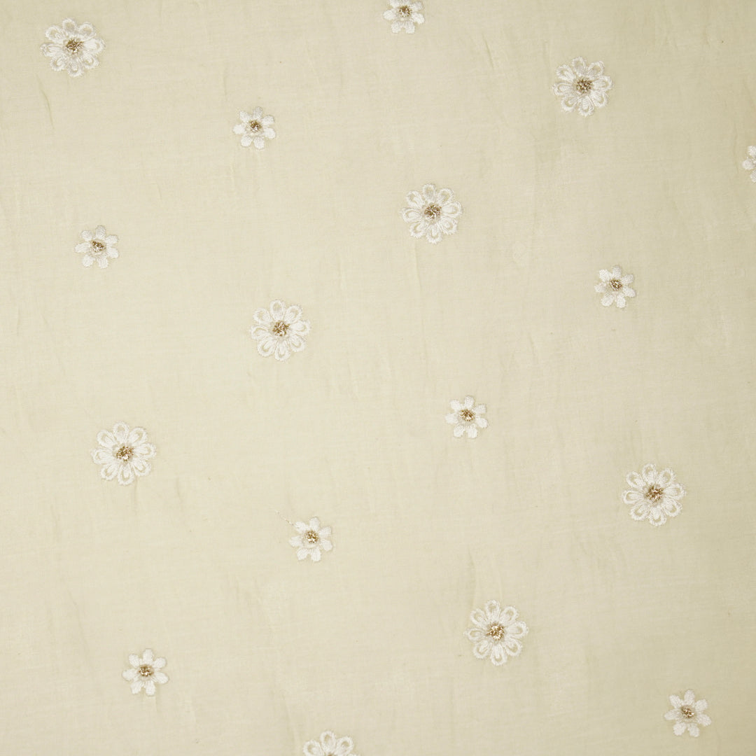 Zoey Buti on Cream Cotton Silk Embroidered Fabric