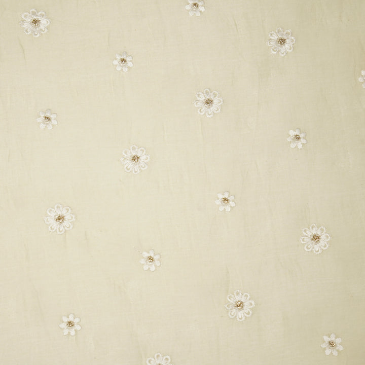 Zoey Buti on Cream Cotton Silk Embroidered Fabric