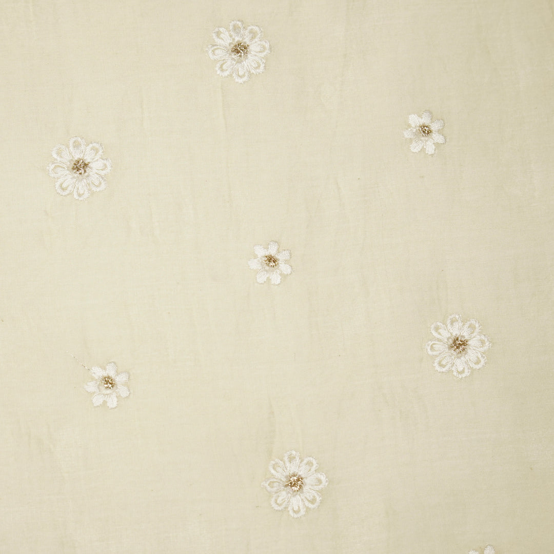 Zoey Buti on Cream Cotton Silk Embroidered Fabric