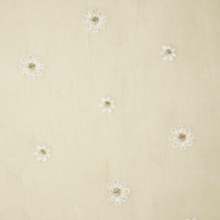 Zoey Buti on Cream Cotton Silk Embroidered Fabric