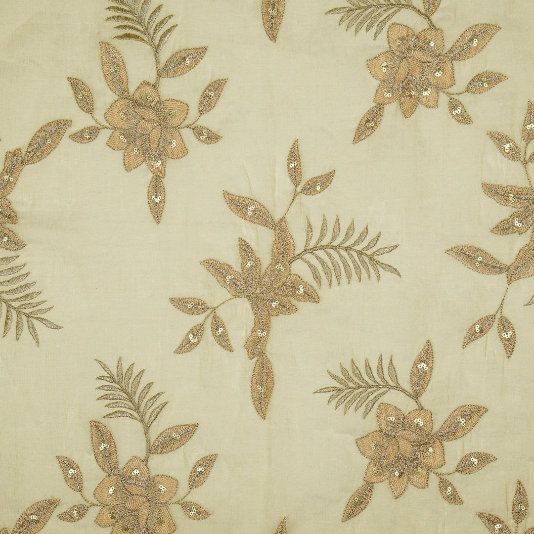 Pallavi Buta on Natural Tissue Embroidered Fabric