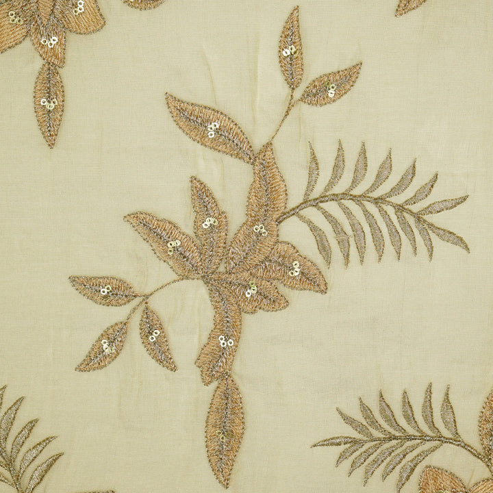 Pallavi Buta on Natural Tissue Embroidered Fabric