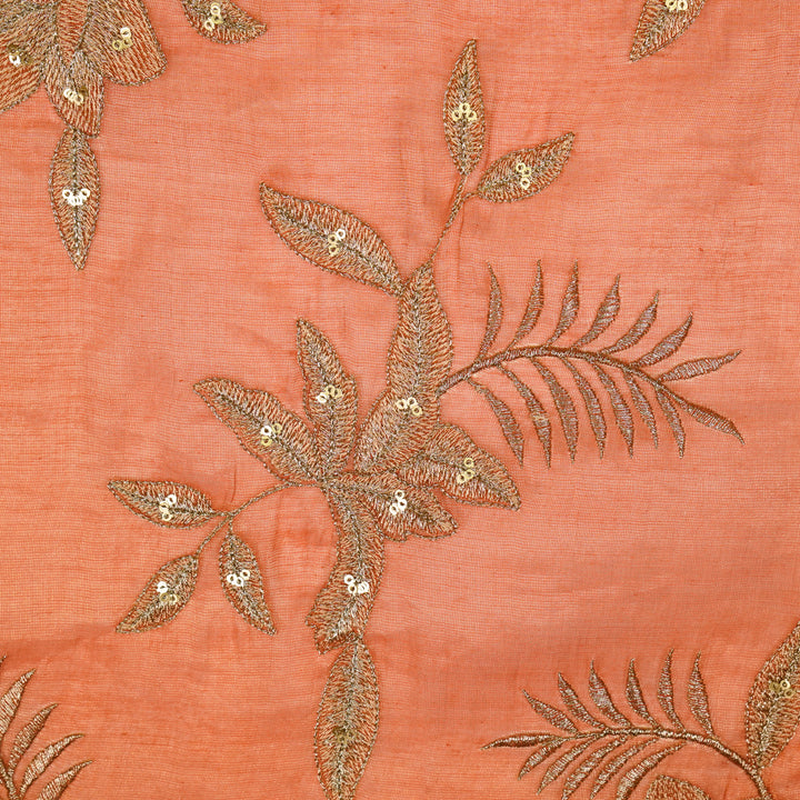 Pallavi Buta on Gajari Tissue Embroidered Fabric