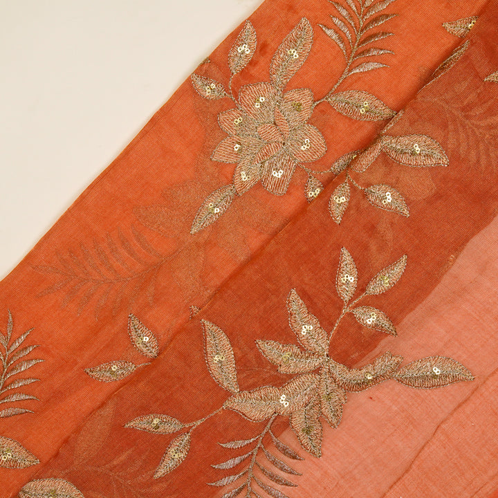 Pallavi Buta on Gajari Tissue Embroidered Fabric