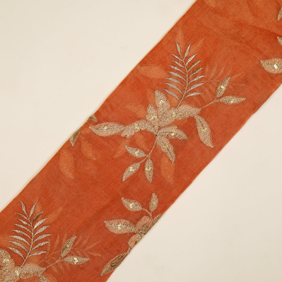 Pallavi Buta on Gajari Tissue Embroidered Fabric