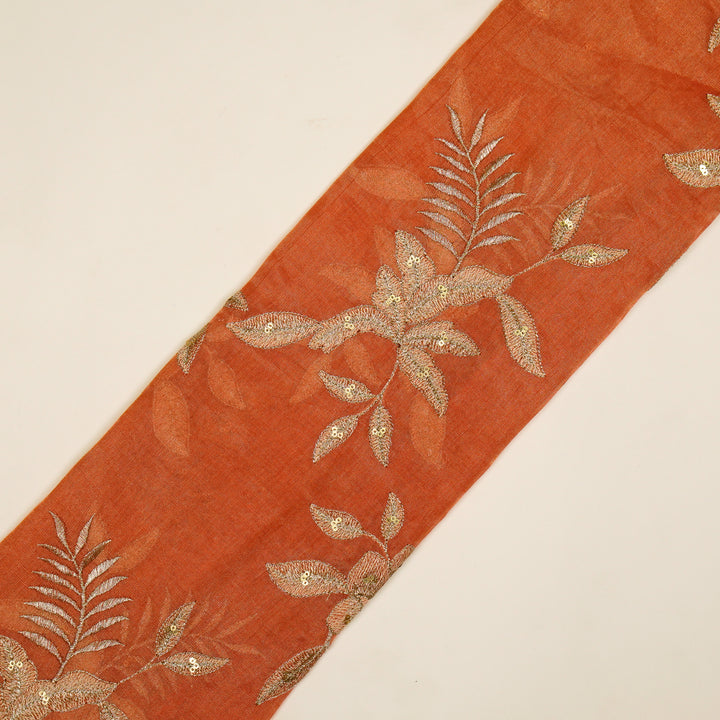 Pallavi Buta on Gajari Tissue Embroidered Fabric