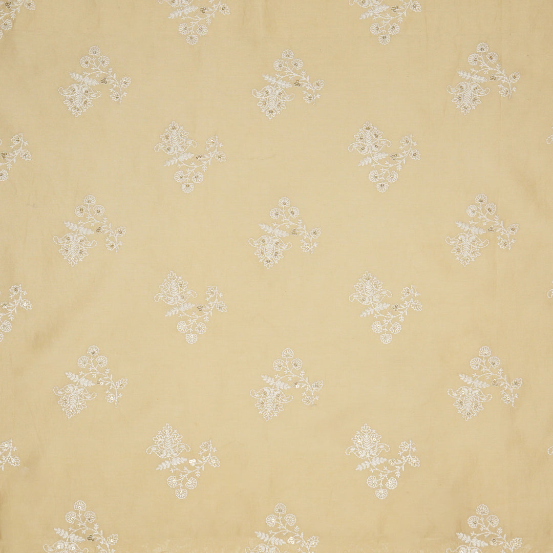 Saarya Buta on Beige Silk Chanderi Embroidered Fabric