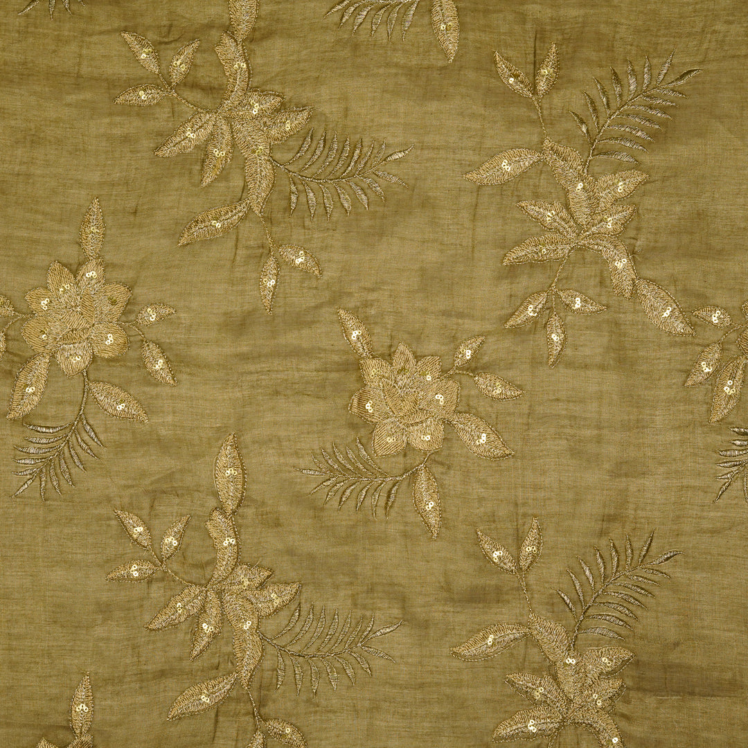 Pallavi Buta on Mouse Tissue Embroidered Fabric