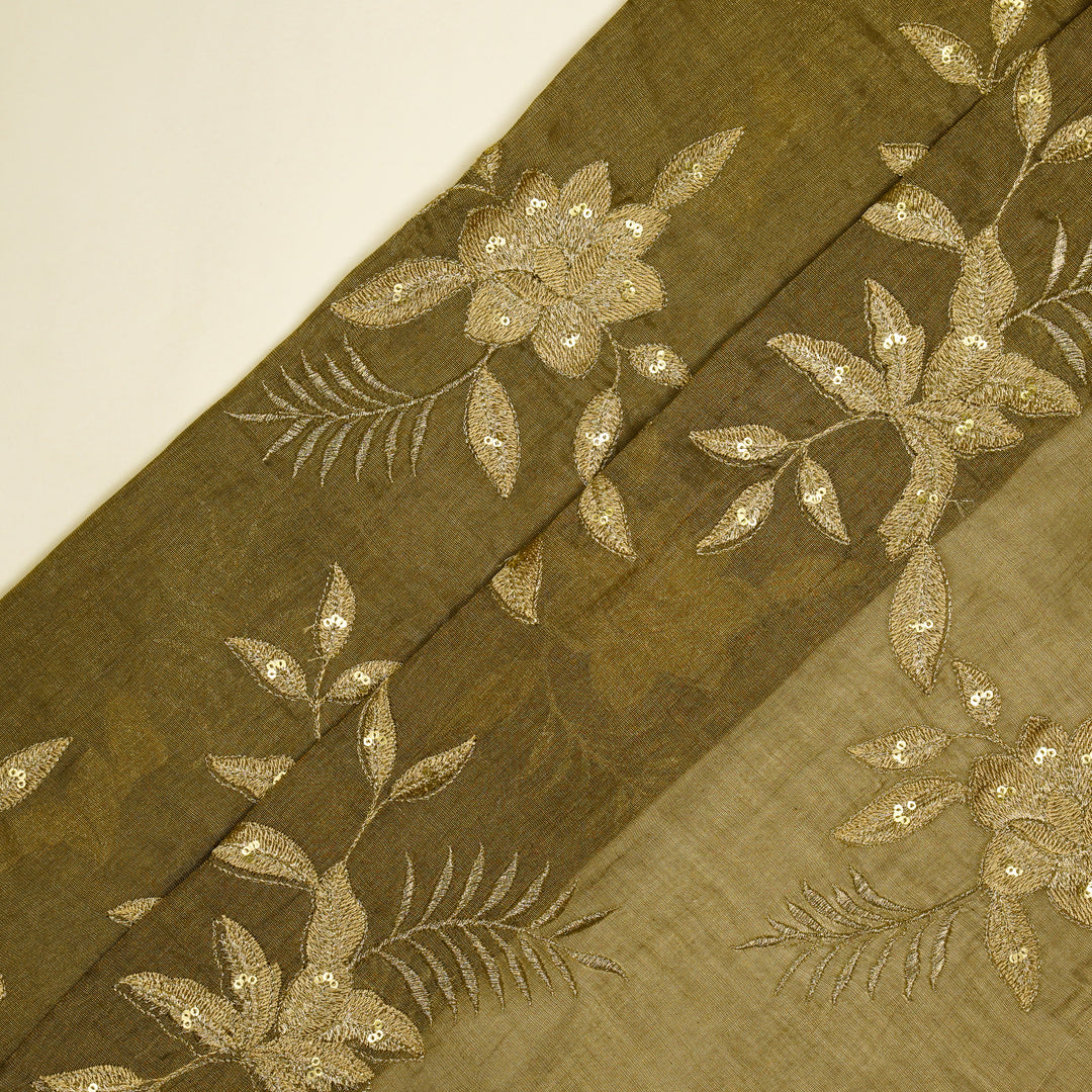 Pallavi Buta on Mouse Tissue Embroidered Fabric