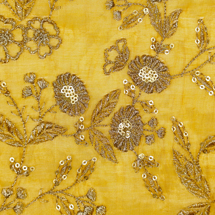 Elira Jaal on Gold Tissue Embroidered Fabric