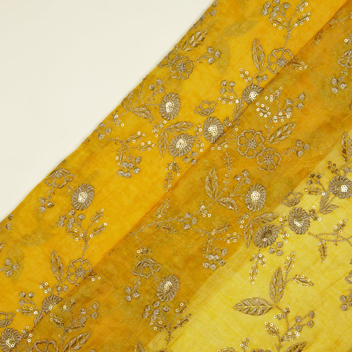 Elira Jaal on Gold Tissue Embroidered Fabric