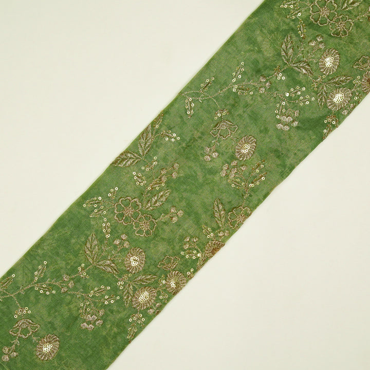 Elira Jaal on Sea Green Tissue Embroidered Fabric