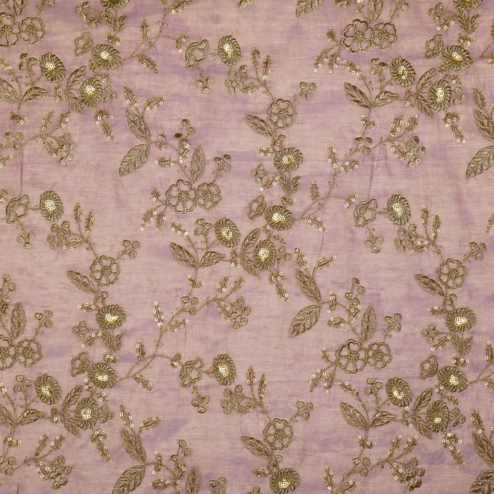 Elira Jaal on Mauve Tissue Embroidered Fabric
