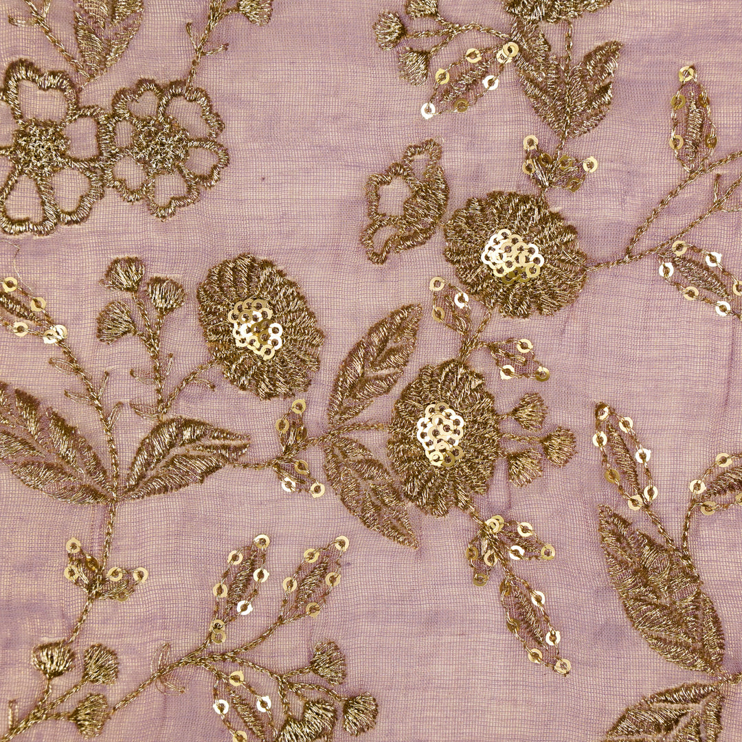 Elira Jaal on Mauve Tissue Embroidered Fabric