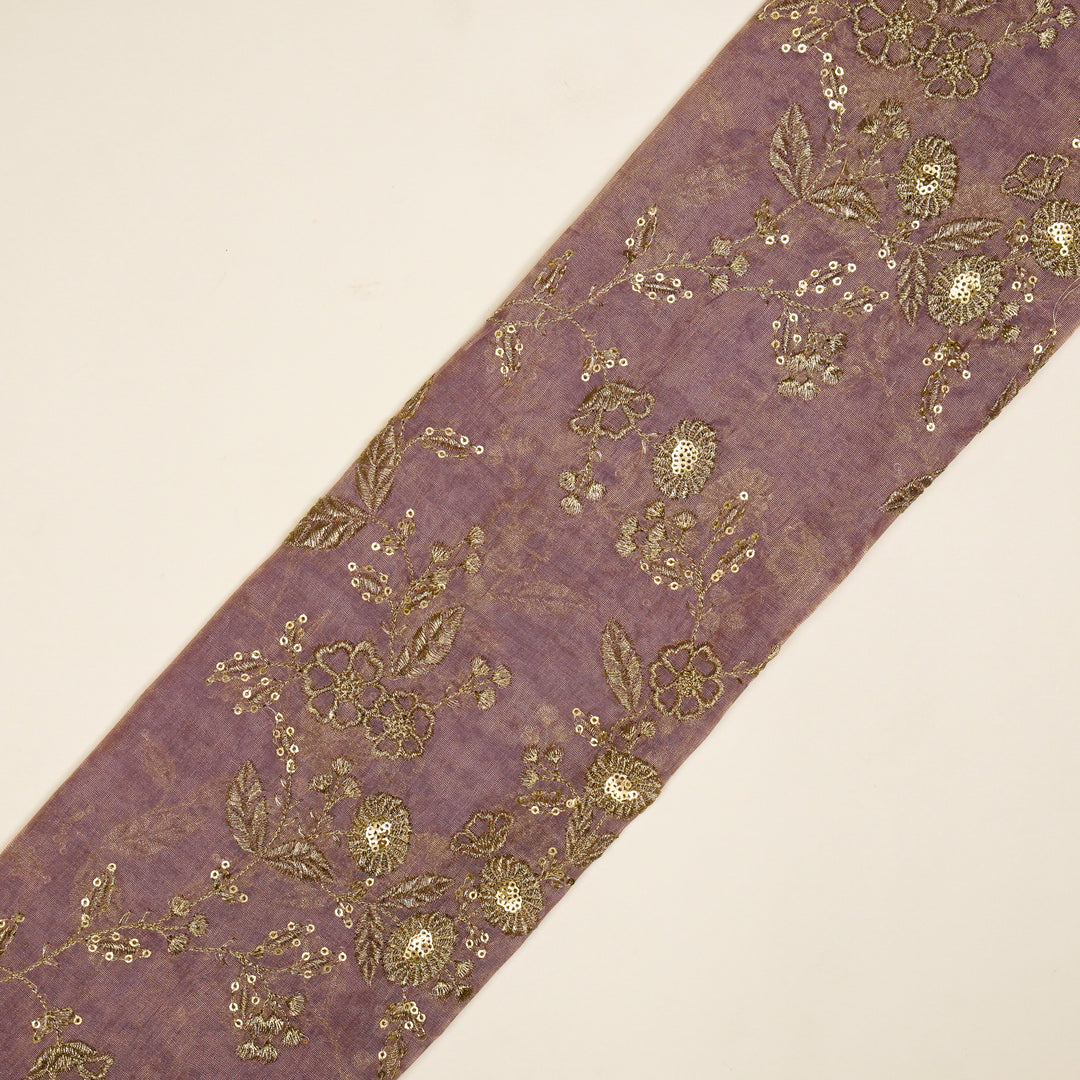 Elira Jaal on Mauve Tissue Embroidered Fabric