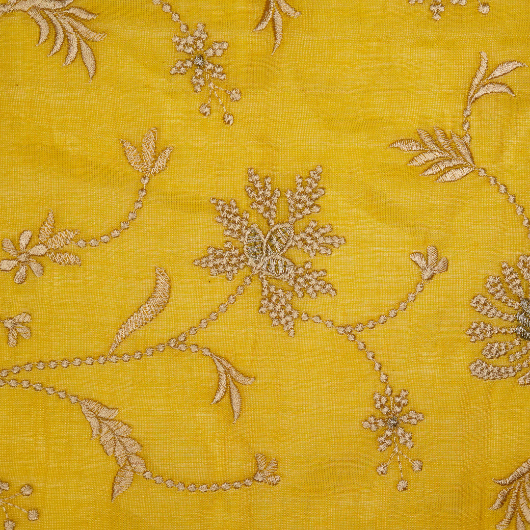 Safira Jaal on Gold Tissue Embroidered Fabric