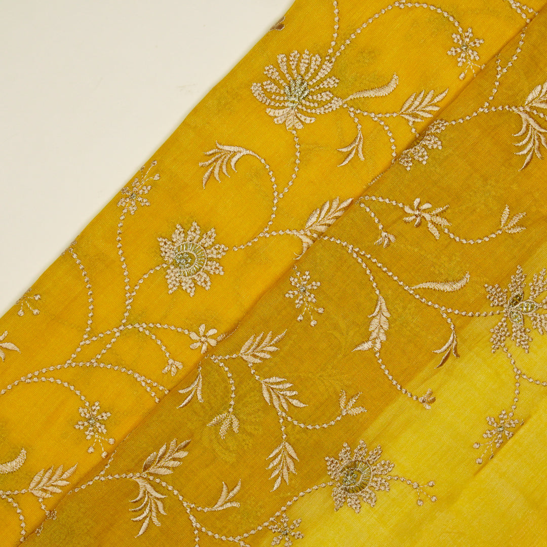 Safira Jaal on Gold Tissue Embroidered Fabric
