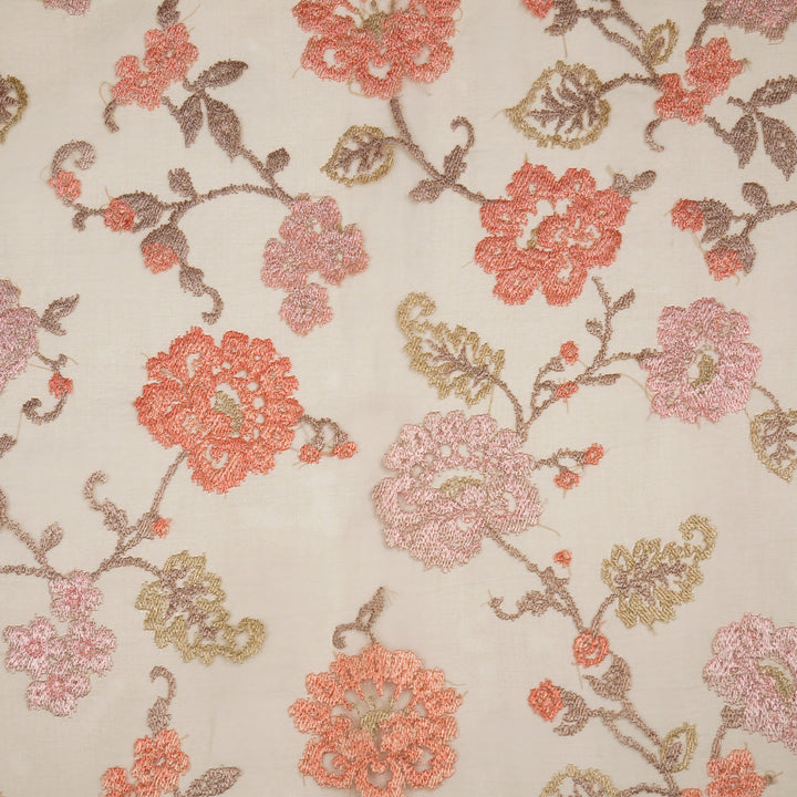 Oshin Jaal on Mouse Silk Organza Embroidered Fabric