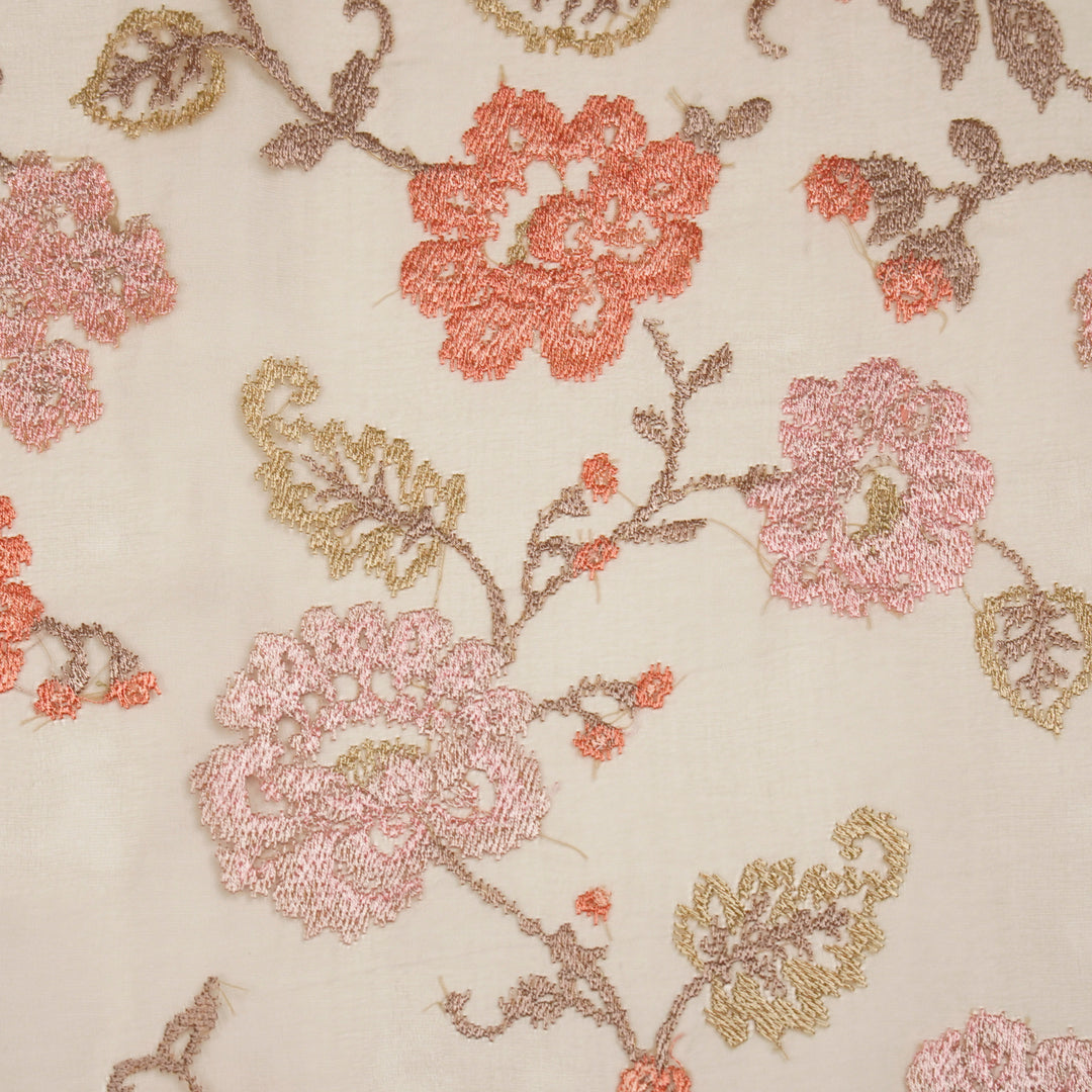 Oshin Jaal on Mouse Silk Organza Embroidered Fabric