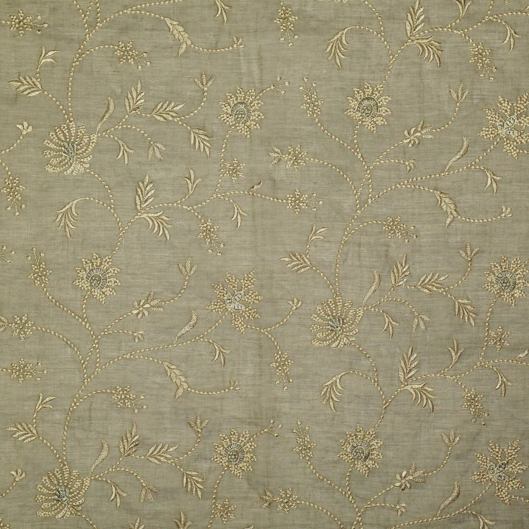 Safira Jaal on Grey Tissue Embroidered Fabric