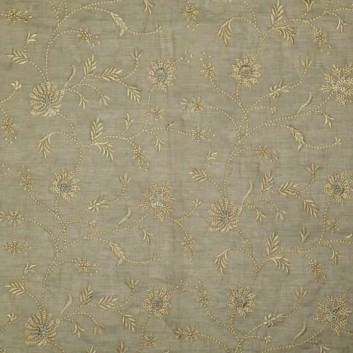 Safira Jaal on Grey Tissue Embroidered Fabric