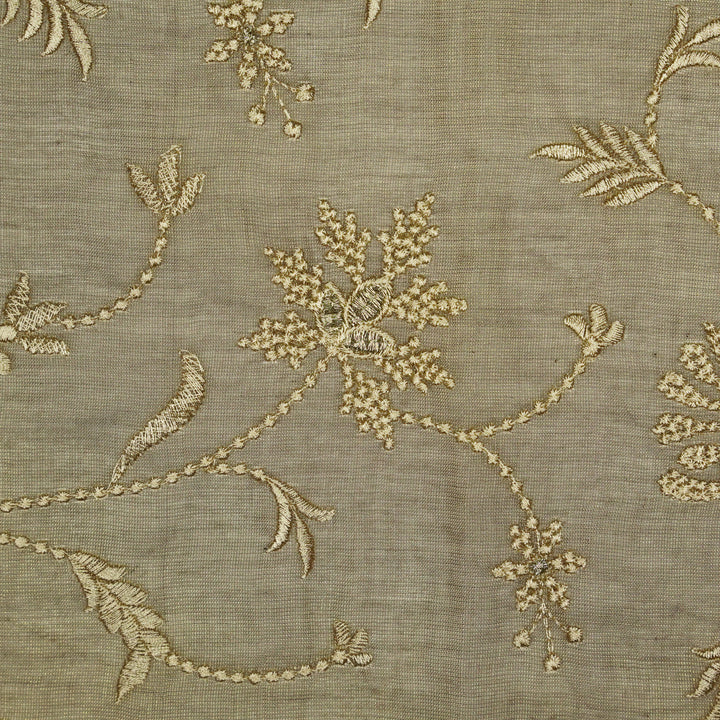 Safira Jaal on Grey Tissue Embroidered Fabric