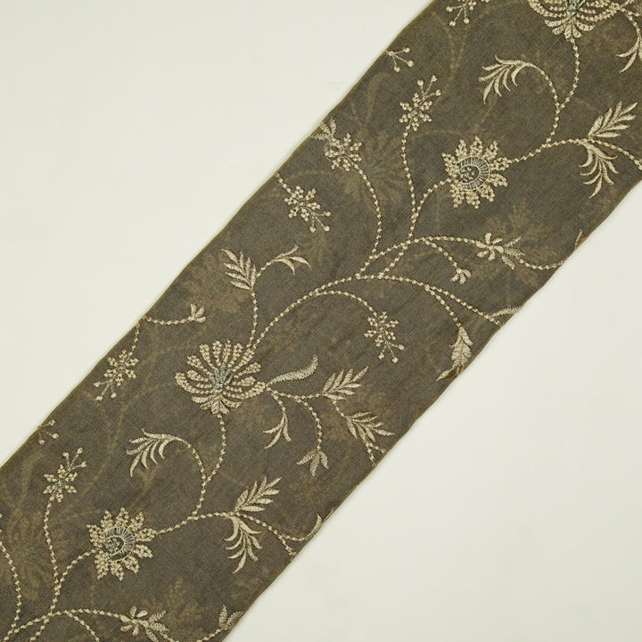 Safira Jaal on Grey Tissue Embroidered Fabric