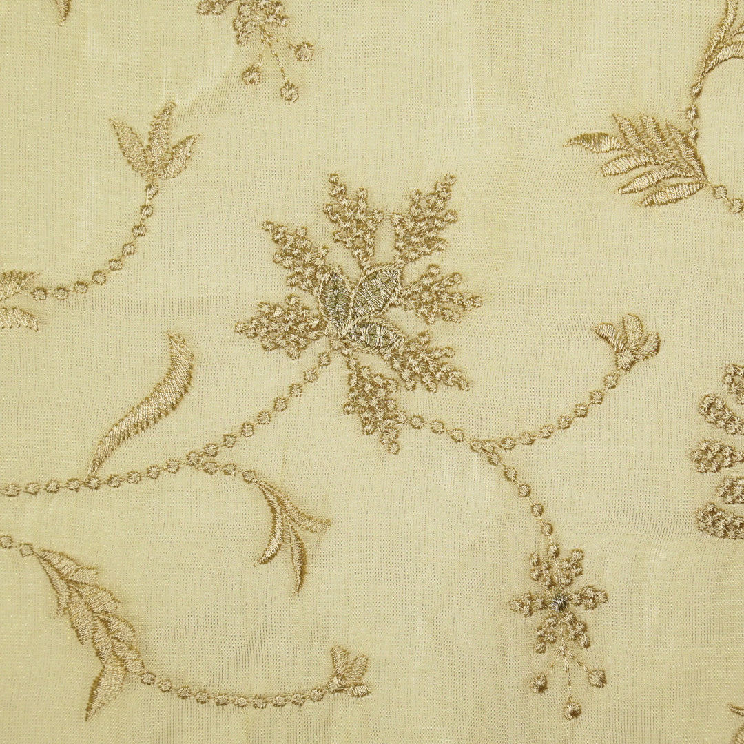 Safira Jaal on Natural Tissue Embroidered Fabric